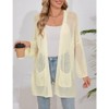 Coolmee Crochet Cardigan for Women Sleeve Open Front Lightweight Lace Boho Cover Up With Pocket - 4 of 4