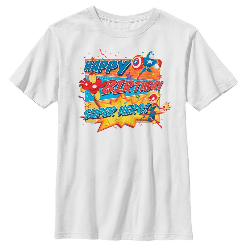 Boy's Marvel Superhero Birthday T-Shirt, 1 of 5