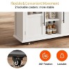 41" Mobile Farmhouse Storage Island,Rolling Kitchen Island with Drop Leaf - with 2 Glass Door Cabinets - 4 of 4
