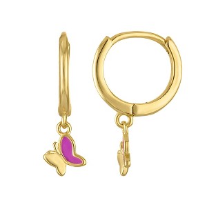 Junior Jewels 14K Gold Over Sterling Silver Enamel Drop Earrings - 1 of 2
