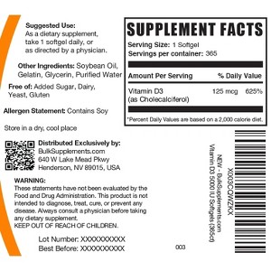 BulkSupplements Vitamin D3 Softgels - 1 of 4