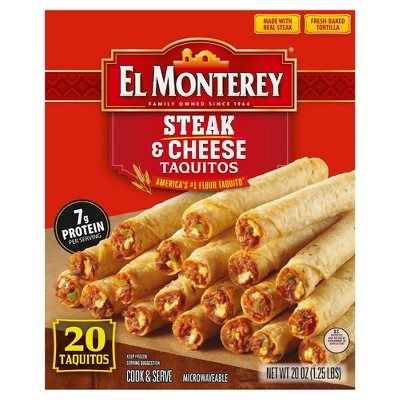 El Monterey Frozen Steak And Cheese Taquitos - 20oz/20ct : Target