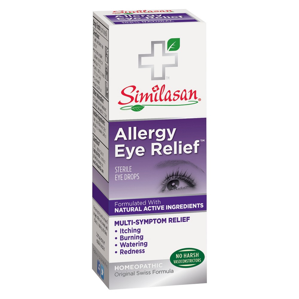 Similasan Allergy Eye Relief Eye Drops .33 fl oz Allergy eye drops you can use as often as needed without the risk of side effects*. We all want our eyes to feel better during allergy season, but many allergy sufferers are concerned about the chemicals found in allergy eye drops. Traditional over-the-counter allergy drops use chemicals such as vasoconstrictors to mask symptoms. Vasoconstrictors may actually worsen the symptoms if used more than directed (usually 4 times a day maximum). Similasan of Switzerland works differently, by using natural botanical extracts used for over 200 years to stimulate the body's natural defenses and target the root cause, so you can feel temporary relief without harsh chemicals. Go ahead, use as often as needed. Trusted by pharmacists and families in Switzerland for over 35 years, Similasan is a leading Swiss brand of remedies that use natural active ingredients instead of harsh chemicals to keep families healthy. Our state of the art facility located near the Swiss Alps makes over 190 popular remedies for children and adults: cough and cold, eye care, ear care, nasal allergies and more. Similasan has been voted by the readers of Reader's Digest the most trusted Swiss healthcare brand 14 years in a row.*The uses of our products are in compliance with official Homeopathic Compendia.