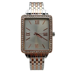 Olivia Pratt Square Face with Rhinestones Bangle Women Watch - 1 of 3