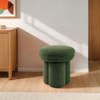 PAGED Accent Ottoman Mushroom-Shape Vanity Stool Upholstered Foot Stool with Shearling Teddy‑Like Fabric for Entryway, Bedroom - 3 of 4