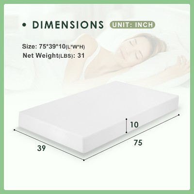 Twin Eurotop Gel Memory Foam Adjustable Bed Mattress