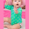 RuffleButts Baby/Toddler Girls UPF50+ Long Sleeve One Piece Rash Guard - 3 of 4