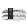 Black Bow Jewelry Mens Sterling Silver 1/2 Ctw White & Black Diamond Flat Top 11mm Band - 4 of 4