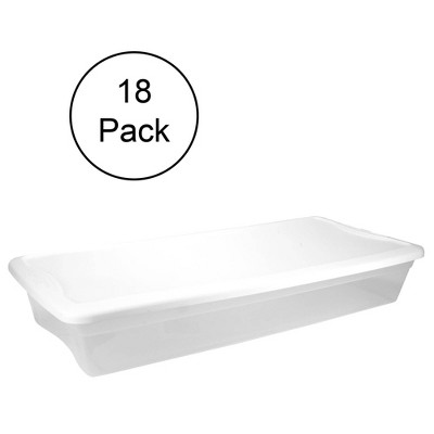 Sterilite 41 Quart Multipurpose ClearView Underbed Home or Office Storage Organization Tote Box with Secure Latching Lid, (18 Pack)