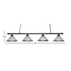 Toltec Lighting Oxford 4 - Light Island Pendant Light in  Matte Black with 16" Pewter Art Glass Shade - 2 of 2