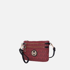 MKF Collection Geneve M Signature Crossbody & Wristlet by Mia K- Burgundy - 1 of 4