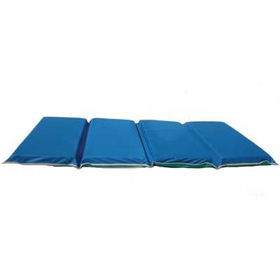 2" Thick Heavy-Duty Rest Mat Blue/Teal with Gray Binding - KinderMat