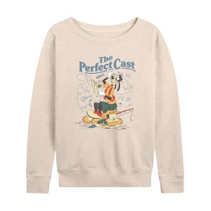 Women's - A Goofy Movie -  Lightweight French Terry Wide Neck Long Sleeve Shirt - 1 of 4