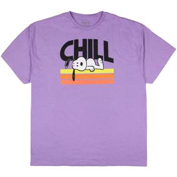 Peanuts Men's Snoopy Chill Relaxing Vintage Stripes Graphic T-Shirt