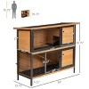 2 Level Outdoor Rabbit Hutch with Run and Ramp,Wooden Bunny Cage with Openable Roof Removable Tray - LAOTIES - 3 of 4