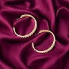 Slickblue Women's Fashion Earrings, Coated Leaf Chevron Hoops, Casual Everyday Style, Gold Tone, White, 2" - 3 of 3