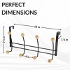 Evideco French Home Goods Versatile Over-the-Door Metal Rack with Ceramic Hooks - 4 of 4
