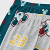 Toddler Boys' 4pc Mickey Mouse & Friends Cotton Long Sleeve Pajama Set - Gray/Maroon/Teal Blue - 4 of 4