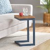 NicBex Modern C Shaped End Table for Couch, 12.75 Inch Side Table Wooden Tabletop and Iron Base for Bedroom - 2 of 4