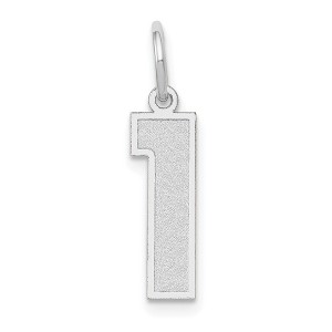 Black Bow Jewelry 14k White Gold, Jersey Collection, Medium Number 1 Pendant - 1 of 4