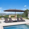 PURPLE LEAF 15ft Patio Market Umbrella and Base Double-Sided Rectangle Outdoor Table Sun Umbrellas with Crank - 2 of 4
