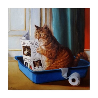 Lucia Heffernan Kitty Throne 14" x 14" Canvas Art