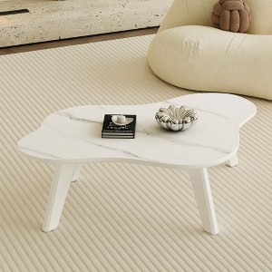 NicBex Cream White Coffee Table with Cloud Shape,Funky Minimalist Tea Table,Center Table for Living Room - 1 of 4