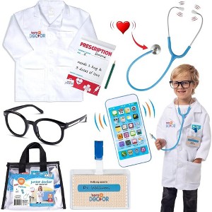 Bintiva Toddler Doctor Kit – Realistic Educational Dress-Up Set with Lab Coat, Stethoscope, and Accessories – Supports Role Play and Anxiety Relief - 1 of 4