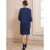 INSPIRE CHIC Women's Chiffon Shrug Gown Evening Sleeveless Embroidery Floral Dress Suit Sets - 4 of 4