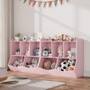 2-Tier Kids Bookshelf & Toy Organizer - Wooden Storage Cabinet for Playroom, Nursery, Bedroom (Toddler Book & Toy Shelf) - 2 of 4