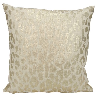 18"x18" Metallic Leopard Throw Pillow Gold - Mina Victory