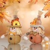 BABYYER Scarecrow Plush Doll, Fall Harvest Scarecrow with Flower and Leaf Detail for Thanksgiving Tabletop Decor and Autumn Gift - 2 of 4