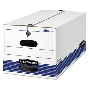 Bankers Box STOR/FILE Medium-Duty Strength Storage Boxes, Letter Files, 12.25" x 24.13" x 10.75", White/Blue, 12/Carton - 1 of 4