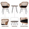 3-Piece Wicker Outdoor Bistro Set with Cushion - 3 of 4