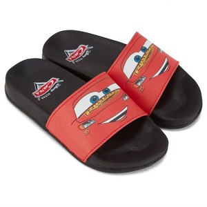 Boys Disney Pixar Cars Slide Sandals - Lightning McQueen Shoes - Lightning McQueen, Toe Mater, Doc Hudson, and Sally Carrera Slides - 1 of 4