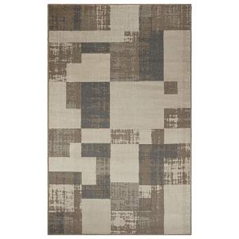 Modern Contemporary Transitional Block Geometric Patchwork Indoor Area Rug by Blue Nile Mills