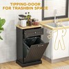 LunaLulinlk Kitchen Tilt Out Trash Bin Cabinet Free Standing Recycling Cabinet Trash Can Holder With Drawer, Black - 2 of 4