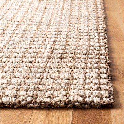 Ivory and Natural Hand-Knotted Jute Runner Rug, 2'3" x 8'