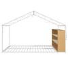 Full-Size Metal Bed Frame in House Design, Featuring Shelves and Integrated Lighting - 3 of 4