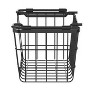 Oceanstar Stackable Metal Wire Storage Basket Set for Pantry, Countertop, Kitchen or Bathroom – Black, Set of 3 - 3 of 4