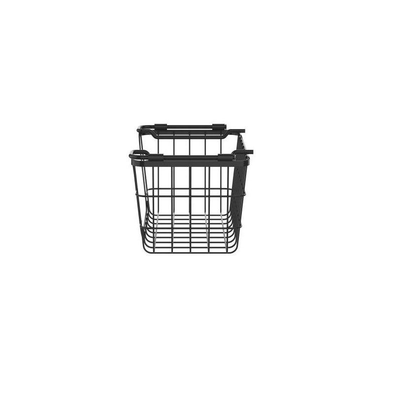 Oceanstar Stackable Metal Wire Storage Basket Set for Pantry, Countertop, Kitchen or Bathroom – Black, Set of 3, 4 of 10