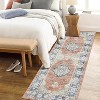 Bohemian Vintage Style Rug, Washable Low Pile Rug with Rubber Backing, Floral Floor Rug for Bedroom, Living Room, Home Office, Game Room - 3 of 4