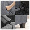 Hyleory Upholstered Chenille Storage Reception Loveseat for Living Room Bedroom - 4 of 4