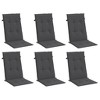 vidaXL Highback Chair Cushions 6 pcs Melange Anthracite 47.2"x19.7"x1.6" Fabric - 3 of 4