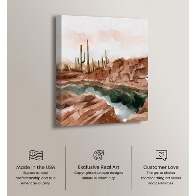 Hot Springs in June Landscape Watercolor Canvas Art, 16" x 20"