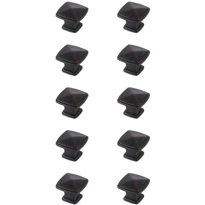 Elegant Lighting Marcel 1.2Inch Oil-rubbed Bronze Square Knob Multipack (Set of 10)