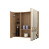 GlasFlength Decorative Wall Mirrors Bathroom Decor Cabinet Accent Mirror Vanity Medicine Cabinet Mirrors for Bathroom Wall, Beige, 23.6"*5.8"*23.6" - 4 of 4