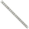 Black Bow Jewelry Men's Stainless Steel 11mm Tire Tread Link Bracelet, 8.75 Inch - 2 of 4