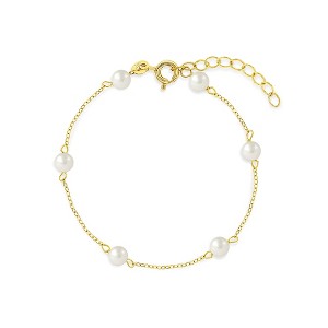 Girls' 4mm Freshwater Cultured Pearl Bracelet 14k Gold - In Season Jewelry - 1 of 3
