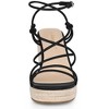 Allegra K Women's Platform Lace Up Wedges Heels Espadrille Sandals - 3 of 4